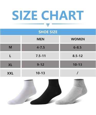 Forcool Diabetic Socks 3 Pairs XXL - Non Binding Loose Top Ankle Socks for Men Women - Seamless Toe, Extra Wide, Low Cut - Black Gray White - Buy Online on GoSupps.com