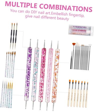 1 Set Nail Art Brush Set Nail Painting Nail Brush Pen Nail Liner Pen Nail Gel Polish Detailing Brush Kit Wear-resistant Nail Pens Extend 3d Wood - Buy Online on GoSupps.com