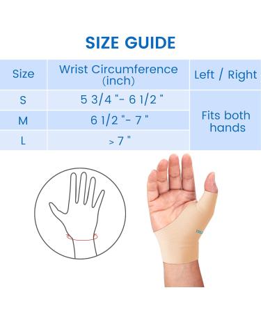 Velpeau Thumb Wrist Compression Sleeve for Arthritis Pain - 2 Pcs Elastic Liner for Splint Right & Left Hands Beige Medium Long Version - Buy Online on GoSupps.com