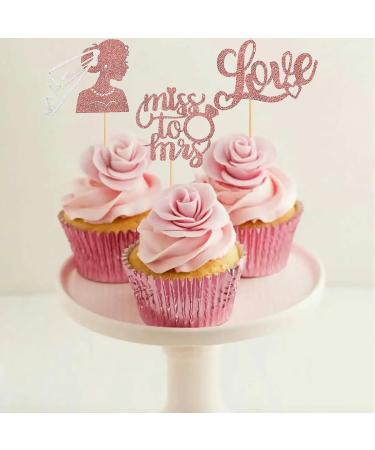 SAMOKA Wedding Cake Toppers 24 PCS Wedding Engagement Party Cake Decorations Bridal Shower Wedding Engagement Party Supplies - Buy Online on GoSupps.com