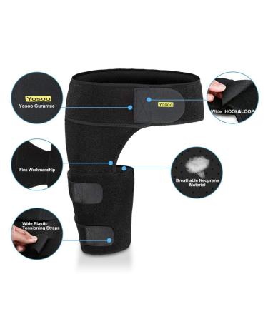 Groin Support Compression Brace | Sciatica & Hip Pain Relief Wrap | Hamstring & Quadriceps Support - Buy Online on GoSupps.com