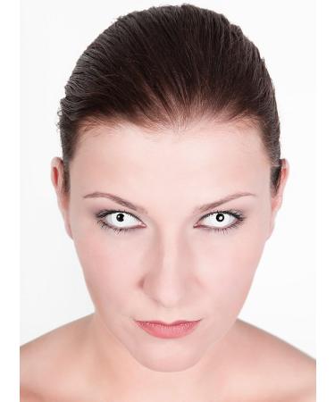 Buy Prescription White Motif Annual Contact Lenses - Ideal for Halloween & Parties - Dioptria -1.0 - International Shipping Available - Buy Online on GoSupps.com