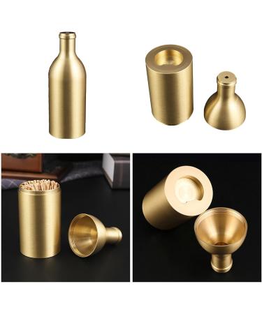 Luofeng Fashion Brass Toothpick Holder - Stylish Practical Home Decoration & Durable Brass Toothpick Case - Buy Online on GoSupps.com