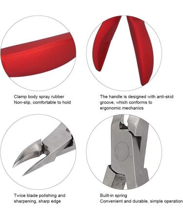 Cuticle Nippers Pedicure Manicure Tool Cuticle Clipper Dead Skin Removal Nipper Hardware Nails Stainless for Toenails for Fingernails(S1 red) - Buy Online on GoSupps.com