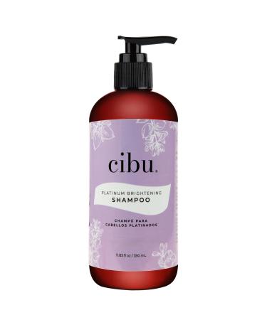 CIBU Platinum Brightening Shampoo 30016 Purple Formula Tones & Protects Blonde Silver Highlighted Colored Hair | Sulfate-Free Eliminates Brassy Tones | Restores Softness Strength and Shine 350ml 11.83 Fl Oz