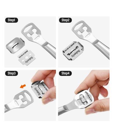52-Piece Callus Shaver Set with 50 Replacement Blades - Stainless Steel Foot Care Tools for Hard Dry Skin Removal on Hands and Feet - Buy Online on GoSupps.com