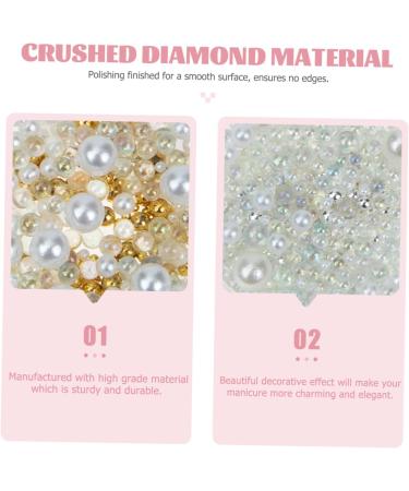 minkissy 8 Boxes Nail Accessory Half Round Imitation Pearls Floral Button up Diy Manicure Pearls White Silk Ribbon Crafts Decoration Floral Decorations Buttons Resin Detachable Supplies - Buy Online on GoSupps.com