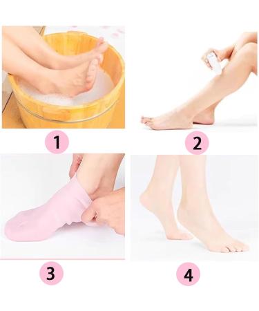 2 Pairs Silicone Socks for Women Moisturizing Socks Silicone Pedicure Socks Anti-Slip Silicone Socks for Repairing Cracked Heel Dry Feet Moisturizing Feet and Softening Rough Skin - Buy Online on GoSupps.com