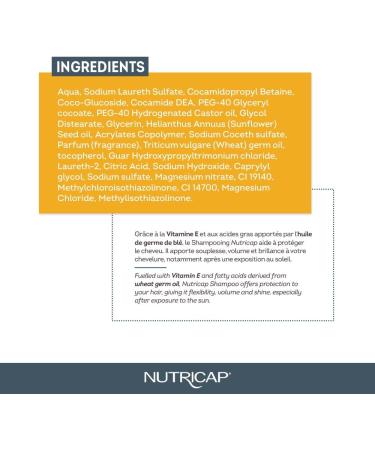 NUTRISANTE Nutricap Fortifying Shampoo All Hair Type - Softness Shine Flexibility - All Natural - Nourishing Wheat Germ Oil Vitamin E - Paraben Free - Sulfate Free - 200ml - 2 Months Solo - Buy Online on GoSupps.com