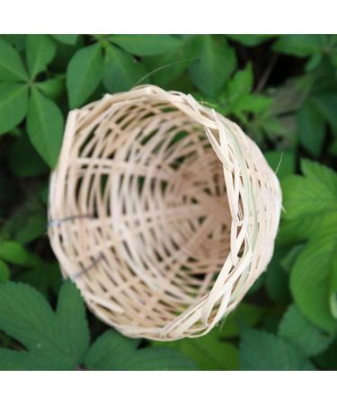 FLAMEER 6pcs Bamboo Wicker Woven Canary Nest Pans Small Bird Nest Boxes Cage Hanging - Buy Online on GoSupps.com