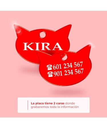 Ibera Gifts - Personalized Cat Head Engraved Medallion for Small to Large Cats | Custom Badge Collar Name Tag - Red - Buy Online on GoSupps.com