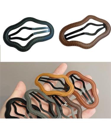 xbiez Traceless Hair Clip Harajuku Style Leather Cloud Shaped Hairpin Girl Barrettes Side Clip Snap Pin Female Hair Decoration Gray - Buy Online on GoSupps.com