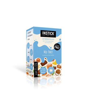 Intick |Sugar -free instant drink - mix package "milk varieties" - ideal for milk |12-be pack for 12 x 0.5 l |Vegan low in calories with vitamin C flavored instant beverage powder different types of milk - Buy Online on GoSupps.com