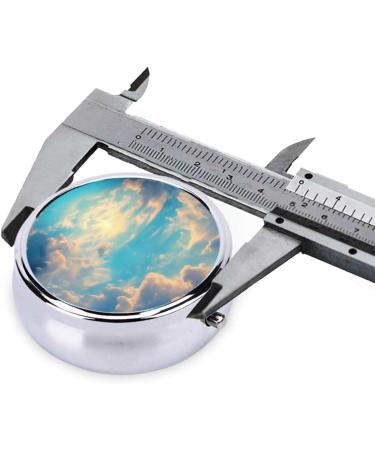 Cloudy Sky Round Pill Box - 3 Compartment Portable Travel Organizer | Ideal for International Shipping - Buy Online on GoSupps.com