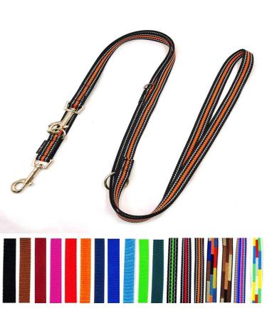 Dog linen Doppeleine adjustable 2m / 2.80m / 3.50m / 5m large dogs 20mm / 25mm (LA (S-gray orange) 20mm 2.80m) LA (S-gray orange) 20mm 2.80m