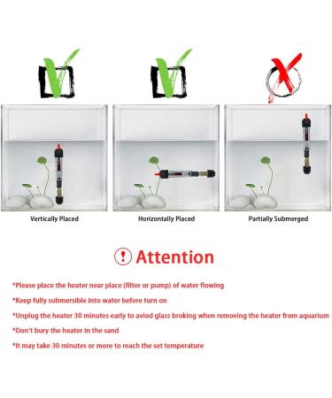 Bnzaq Aquarium Heater - Adjustable Submersible Thermostat Heater (25W-300W) - Buy Online on GoSupps.com