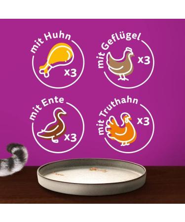 Whiskas 1+ Cat Food in Jelly - Poultry Selection 12x85g (4 Packs) - High-Quality Wet Food for Adult Cats | International Shipping Available - Buy Online on GoSupps.com