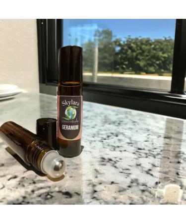 Pure Geranium Essential Oil for Calming Aroma Diffuser Candle Making | Long - Lasting Housewarming Gifts Thanksgiving and Christmas 10ml Roll-On Geranium 10ml Roll-On 0.33 Fl Oz (Pack of 1) - Buy Online on GoSupps.com