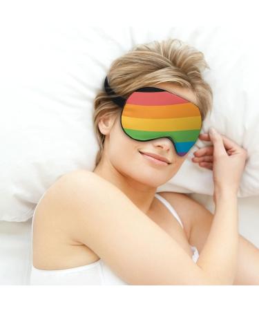 Pride Month LGBTQ Rainbow Sleep Mask | Blackout Eye Cover for Women Men | Adjustable Strap for Yoga Travel Nap - Buy Online on GoSupps.com