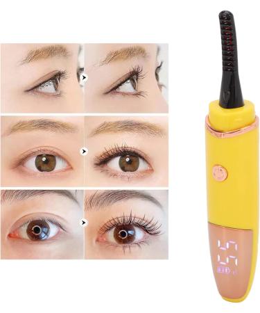 Qukaim Rechargeable Lash Curler Heated Eyelash Curler 4 Temperature Gears 360 Curling Styling Tool Yellow - Buy Online on GoSupps.com