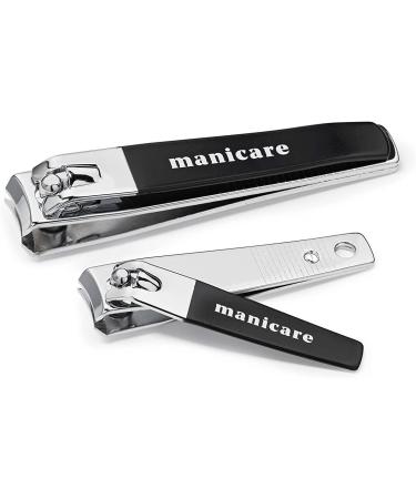 Manicare Duo Pack Nail Clippers - Black Hand & Toe Clippers for Precise Grooming | International Shipping Available - Buy Online on GoSupps.com