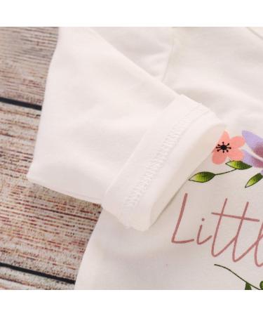 PythJooh Newborn Baby Girl Little Sister Onesie Romper & Floral Hat Set | 9-12 Months - Buy Online on GoSupps.com
