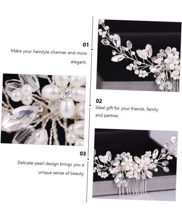 Didiseaon Pearl Comb Rose Gold Pearl Bridal Side Comb Bridal Headpiece Rhinestone Hair Clip Pearl Hair Pin Comb Bridal Headdress Hair Accessories Bride Rhinestones White - Buy Online on GoSupps.com