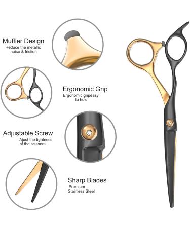Hairdressing Scissors Jiasoval 6 Inch Hair Cutting Scissor & Thinning Scissors Hairdressing Stainless Steel Barber Scissors with Leather Cover Comb Hair Clip Professional Salons Hair Shears Set - Buy Online on GoSupps.com