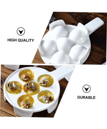 Mikinona 1pc Baked Snails Escargot Dish for Kitchen Server Dish Tableware Plate Escargot Cooking Mushroom Snail Dish Snail Bakeware Escargot Baking Ceramics Food Server Disk White 17X2.9CM White - Buy Online on GoSupps.com