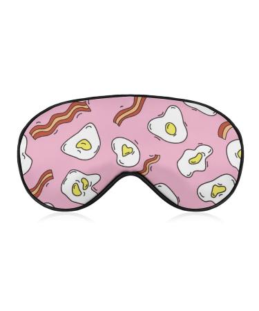 Eggs and Bacon Sleep Mask Eye Cover for Sleeping Blindfold with Adjustable Strap Blocks Light Night Travel Nap for Men Women
