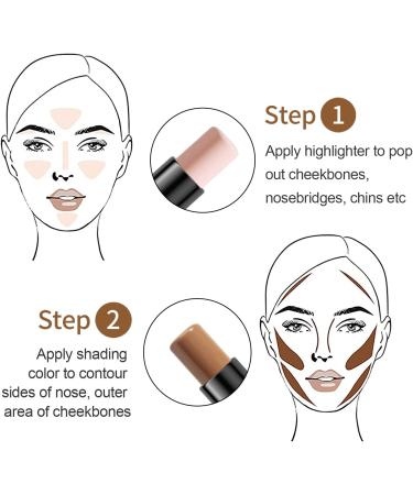 2 in 1 Cream Contour Stick & Highlighter - Peachy & Hazelnut Shade | Face Makeup Wonder Stick - Buy Online on GoSupps.com