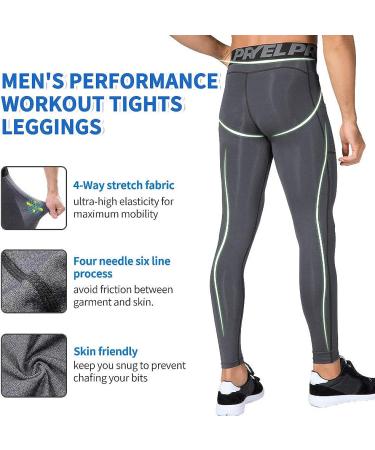 EARGFM Men's Athletic Leggings with Pockets - Grey, Medium | Compression Pants for Cycling & Running - Buy Online on GoSupps.com