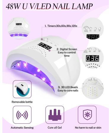Phoenixy Poly Nail Gel Kit - 9 Colors with 48W LED UV Lamp | Extension Gel Starter Kit for Seasons - Buy Online on GoSupps.com