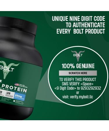 Bolt Biozyme Plant Protein - Vegan Superfood with Phycocyanin & Ayurvedic Herbs | Complete Amino Acids for Muscle Support | 2Lb Madagascar Vanilla - 26 Servings - Buy Online on GoSupps.com