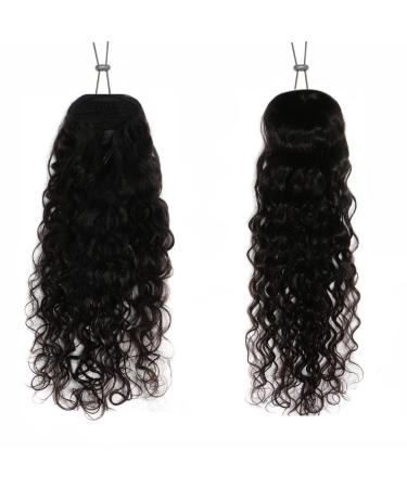 10A Brazilian Virgin Hair Drawstring Ponytail Extension 16 Water Wave - Natural Black Color for Black Women - Buy Online on GoSupps.com