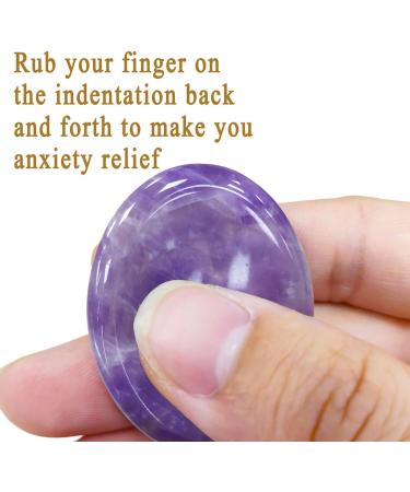XIANNVXI Amethyst Worry Stone - Healing Gemstone for Anxiety Relief & Meditation - Buy Online on GoSupps.com