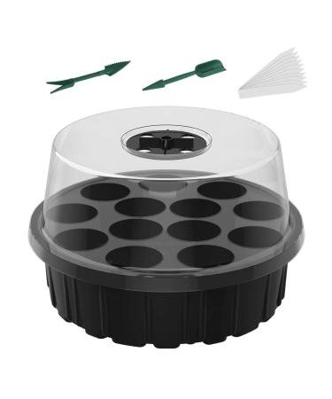 Galand Planting Plant Pot Space-saving 13 Hole Nursery Pan Convenient for Outdoor 1 Set Black