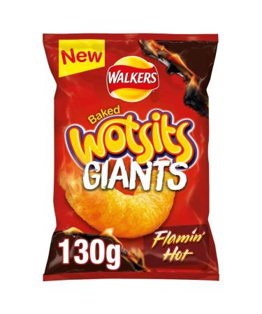 Walkers Wotsits Giants Flamin' Hot Snacks 130g-Food