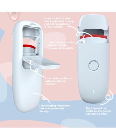 Electric Eyelash Curler - Eyelash Curler Lash Tool | Waterproof Anti-Scalding Long-Lasting Lash Tool Fast Heating Makeup Accessories for Outing Daily Use Meeting Shopping Dating White - Buy Online on GoSupps.com