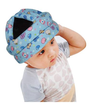 Baby Toddler Protective Cap Adjustable Size Baby Learn to Walk Or Run Soft Safety Helmet Infant Anti-Fall Anti-Collision Head Protection Hats for Children from 6 Months 6 Years Old (Blue Candy)
