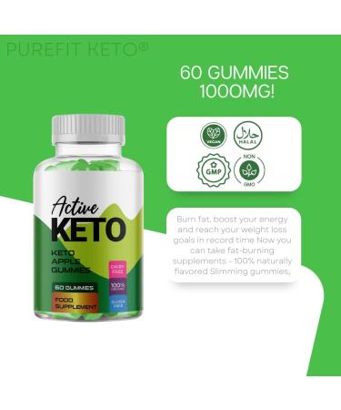 Active Keto 1000mg Apple Gummies for Healthy Weight Loss - 60 Gummies - Buy Online on GoSupps.com