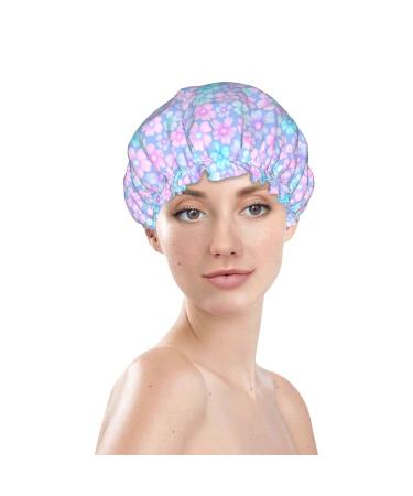 Cherry Blossom Waterproof Shower Cap for Women - Reusable & Adjustable Double Layered Bath Hair Cap - Buy Online on GoSupps.com