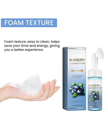 Blueberry Foam Facial Cleanser - Gentle Cleans Oil/Dirt Pore Clearing Blackhead Care Fine Texture For Massage & Skin Repair(1PCS) - Buy Online on GoSupps.com