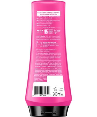 handle Gliss Conditioner seductively long 2 x 200 ml hair conditioner restores damaged hair lengths conditioner cares for dry ends 200 ml 2er Pack - Buy Online on GoSupps.com