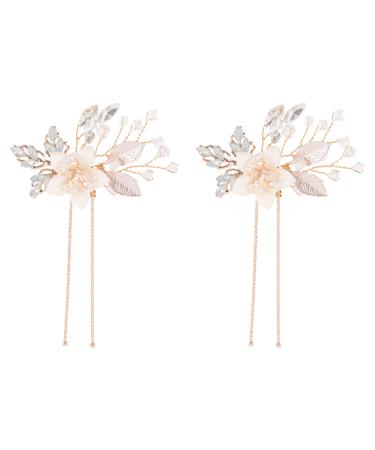 CALLARON Bridal Hair Clip Wedding Hair Clip Wedding Flower Hair Rhinestone Crystal Bride Hair Clips Jewelry Hair Accessories Hairpiece for Women Bridal Hair Clip Wedding Hair Clip