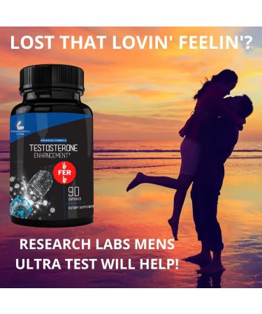 Pharmacist Recommended 2 fer 1 Offer(180ct) Testosterone Booster Enhancement by Research Labs. Increase Lean Muscle Energy & Strength w/ Saw Palmetto  Tribulus  Horny Goat Weed  Zinc & More! - Buy Online on GoSupps.com