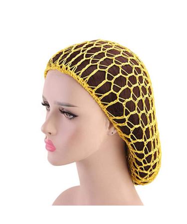 Minkissy 2Pcs Sleeping Hair Nets - Crochet Long Hair Snood Turban for Women & Girls | Red & Yellow - Shop Internationally! - Buy Online on GoSupps.com