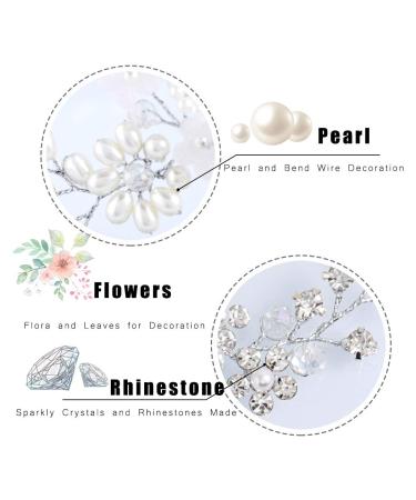 Shop Iyou Bridal Jewelry: Silver Glittering Crystal Hairpins & Pearl Hair Accessories for Brides 2 Piece Set - Buy Online on GoSupps.com