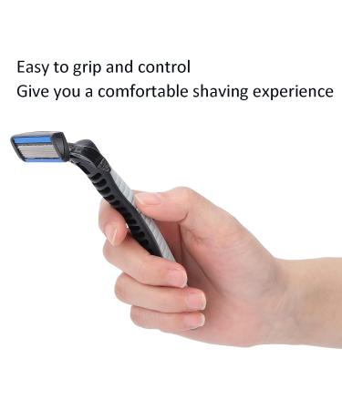 Travel Razor Set for Sensitive Skin - 6 Blades + Handle | Men's Safety Shaving & Facial Cleaning Tool - Buy Online on GoSupps.com