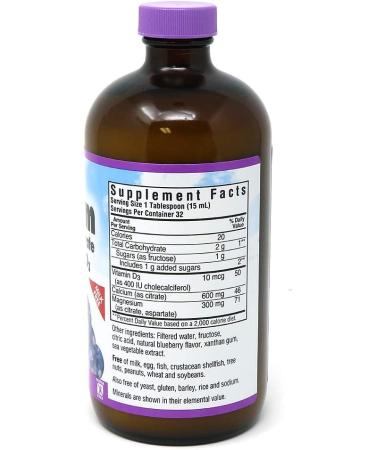 Bluebonnet Nutrition Liquid Calcium Magnesium Citrate + Vitamin D3 - Natural Blueberry Flavor 16 fl oz - Buy Online on GoSupps.com